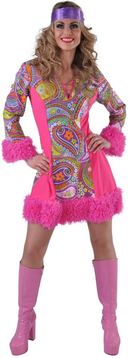 Hippie Kostuum | Swingend Funky Jaren 70 | Vrouw | Large | Carnaval kostuum | Verkleedkleding